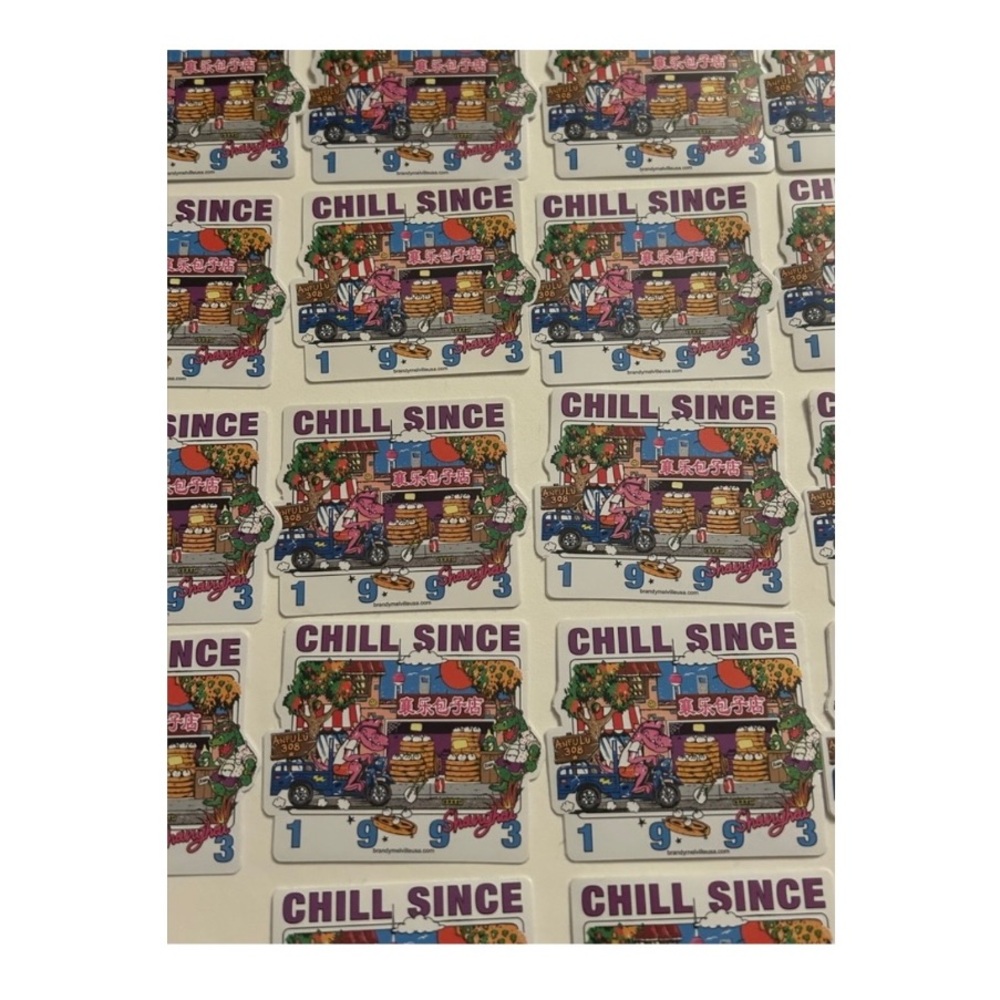 brandy melville shanghai exclusive + limited edition chill since 1984 stickers